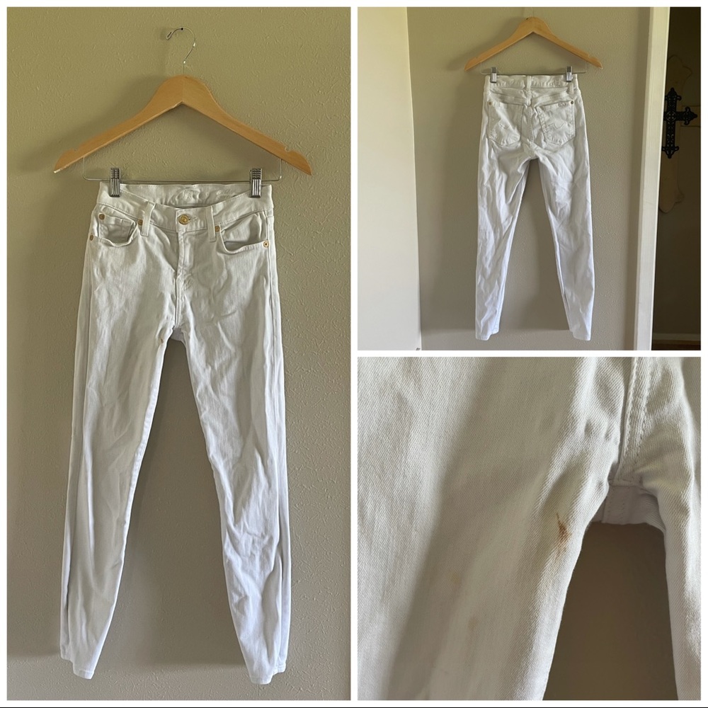 White Gwenevere 7 For All Mankind Skinny Jeans Size 23